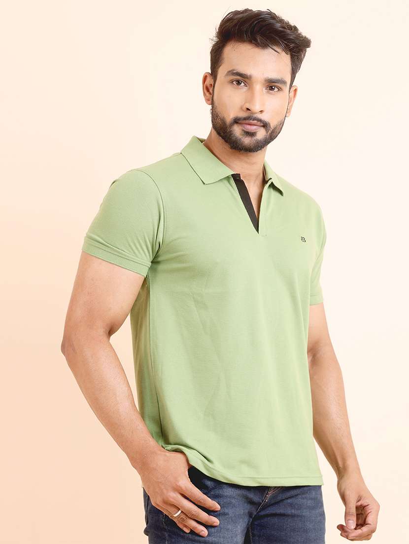 men solid short sleeve polo t-shirt - 22357018 -  Standard Image - 2