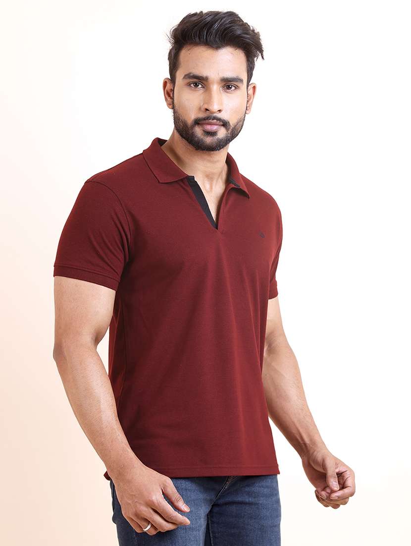 men solid short sleeve polo t-shirt - 22357029 -  Standard Image - 2