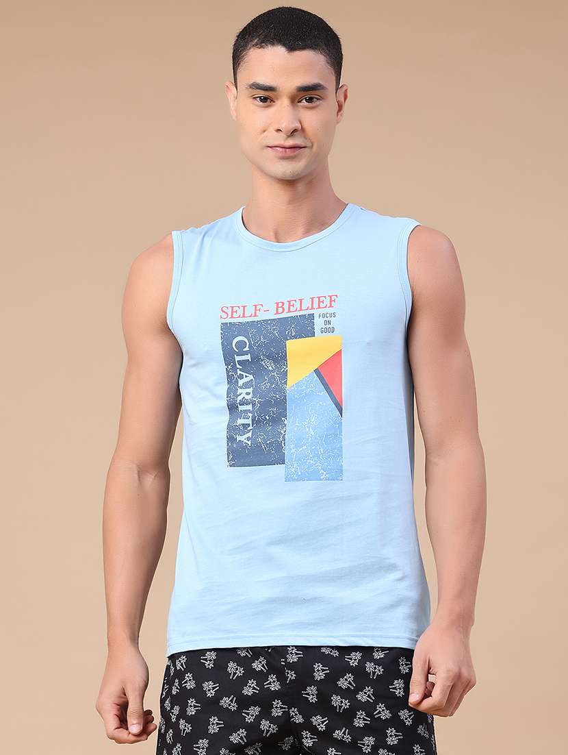 men printed sleeveless vest - 22357098 -  Standard Image - 2
