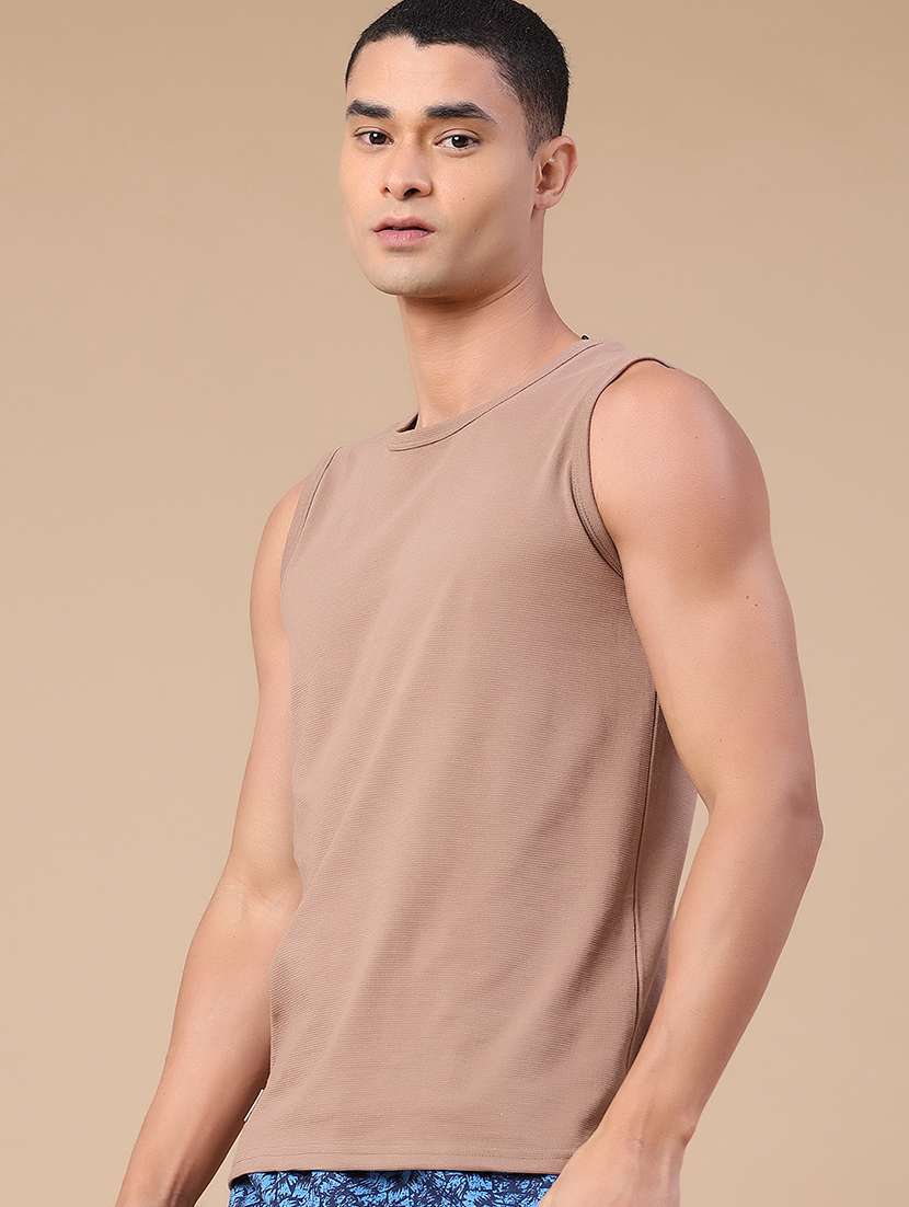 men solid sleeveless vest - 22357101 -  Standard Image - 2