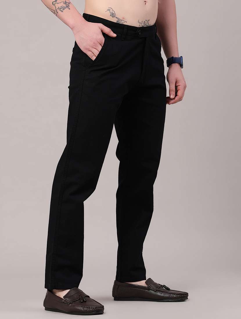 men solid mid rise chinos casual trouser - 22357155 -  Standard Image - 2