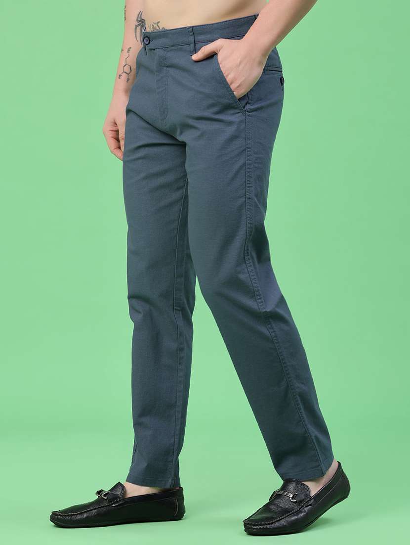 men solid mid rise chinos casual trouser - 22357156 -  Standard Image - 2