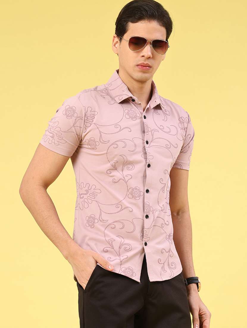 men printed collared short sleeve shirt - 22357195 -  Standard Image - 2