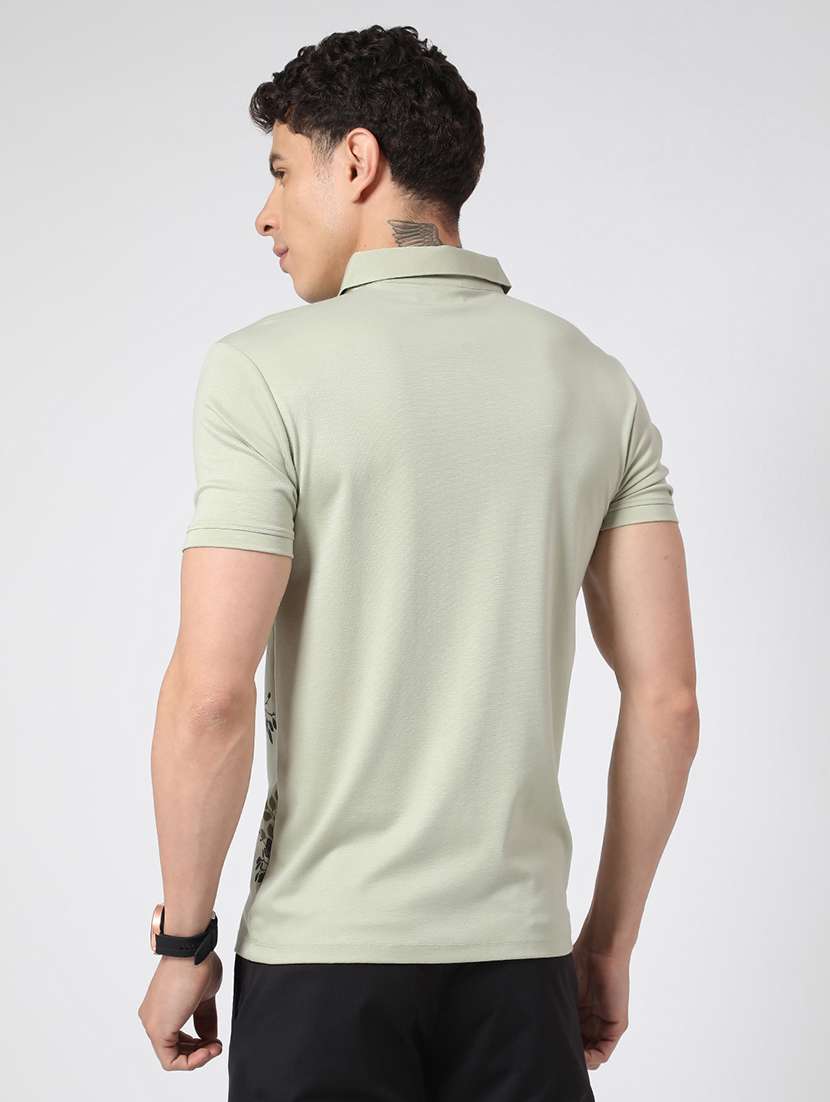 green cotton blend plain tshirt - 22357259 -  Standard Image - 2