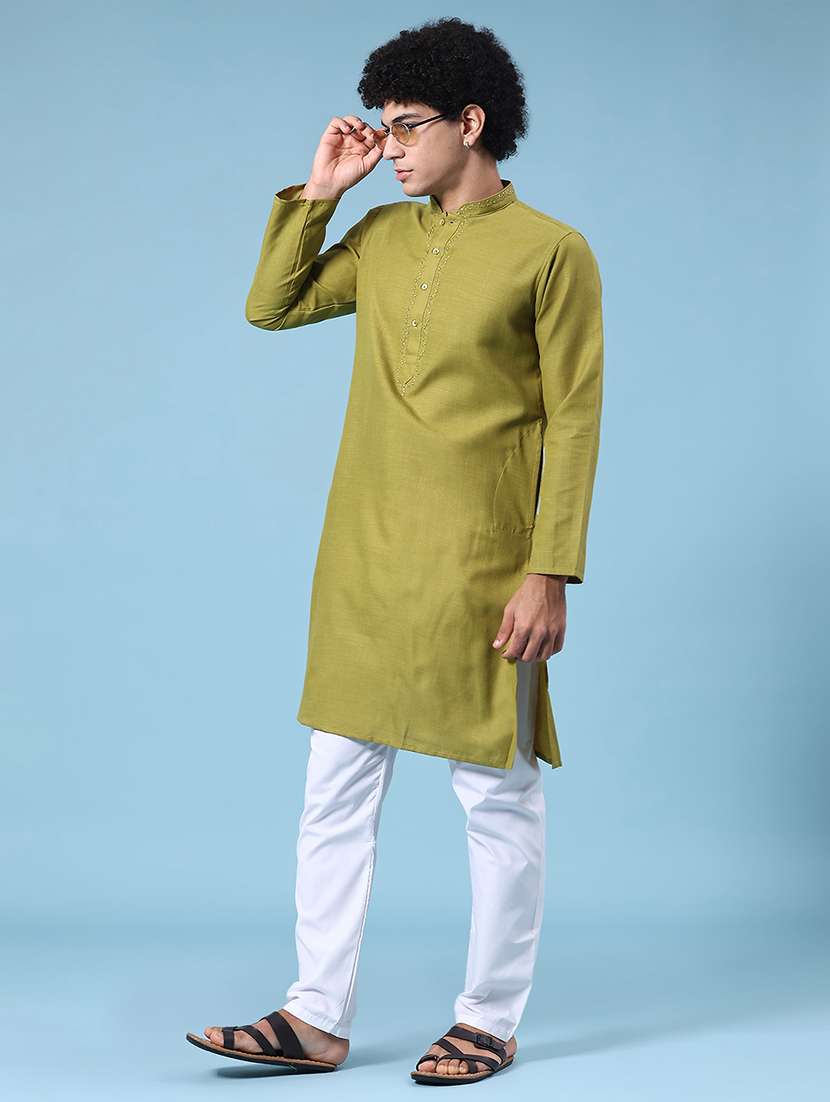 green kurta pyjama ethnic wear set - 22357361 -  Standard Image - 2