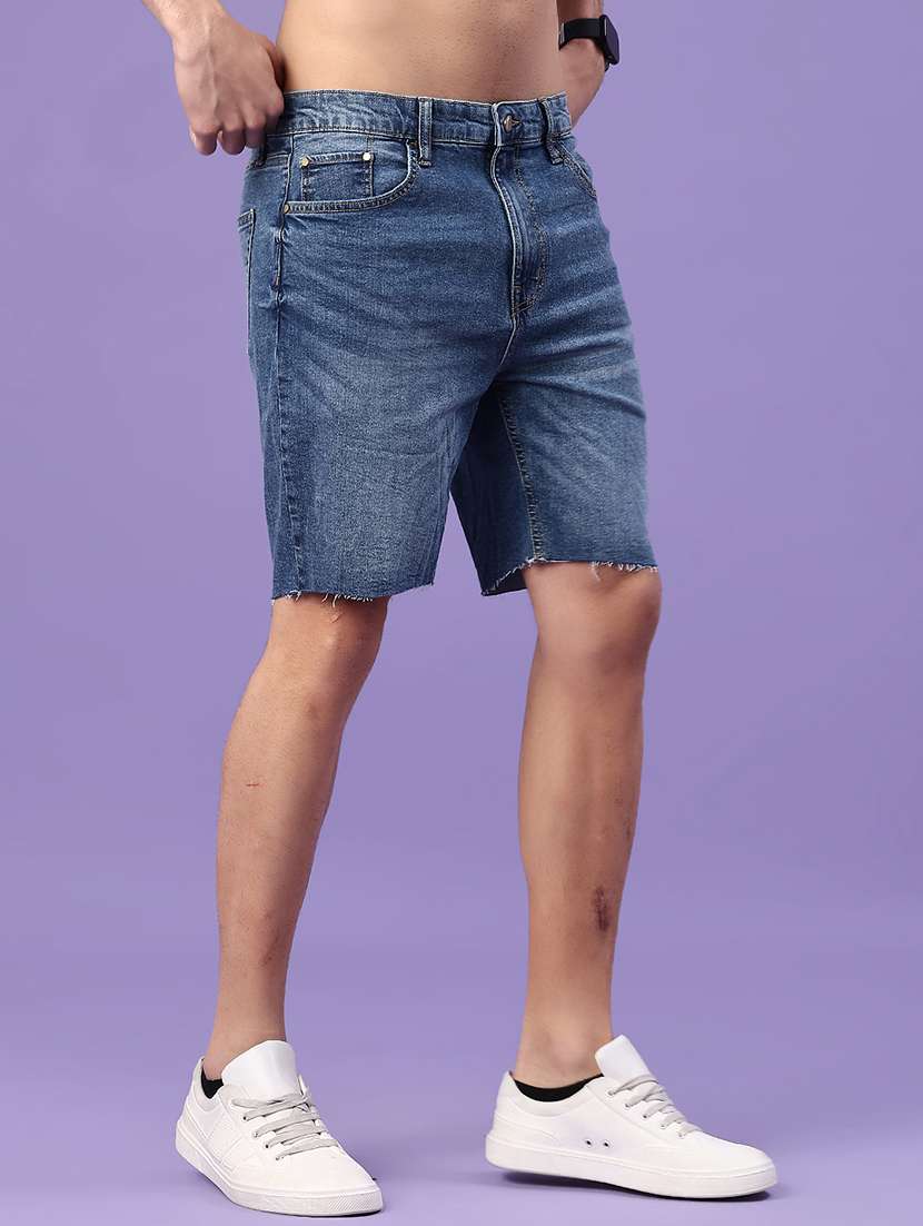 Blue Cotton Shorts - 22357412 -  Standard Image - 2