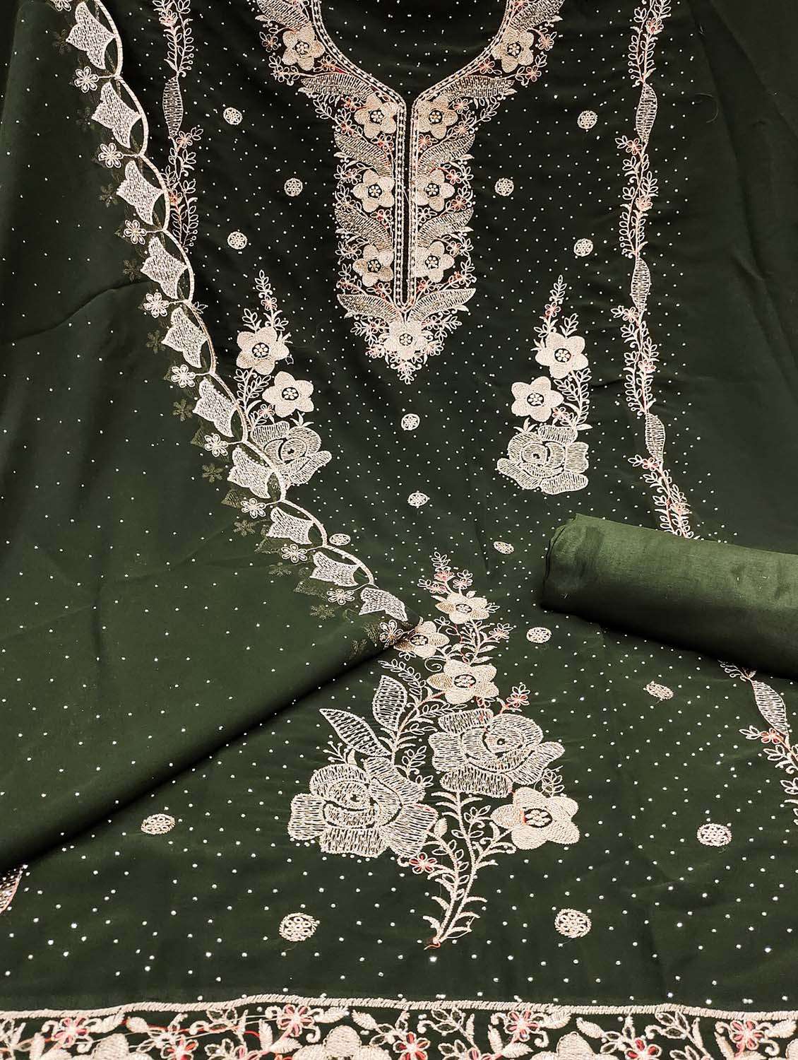 women solid with work embroidered unstitched suit set - 22357459 -  Standard Image - 2