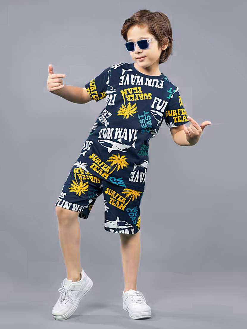 boys printed shorts set co-ord set