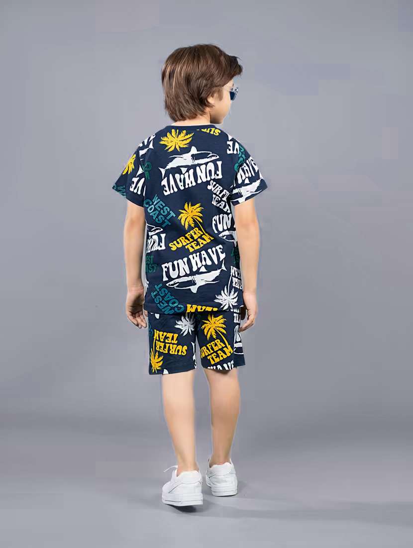 boys printed shorts set co-ord set - 22357514 -  Standard Image - 2