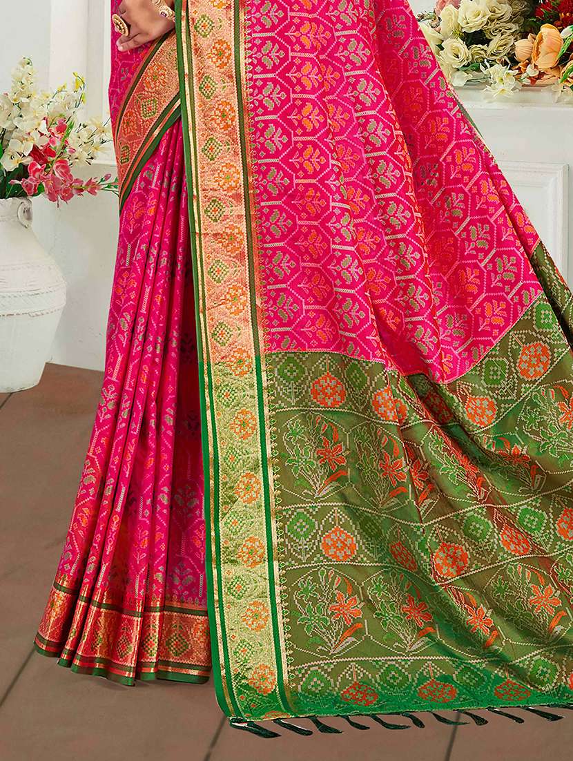 women self design patola saree with blouse - 22357657 -  Standard Image - 2