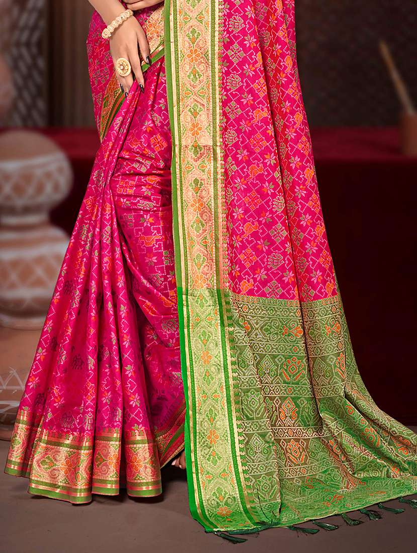 women self design patola saree with blouse - 22357678 -  Standard Image - 2