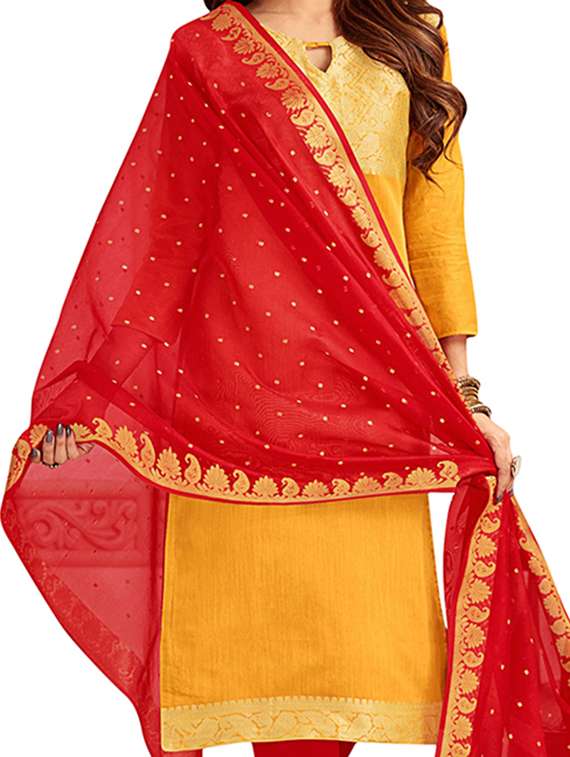 women solid unstitched suit set - 22357700 -  Standard Image - 2
