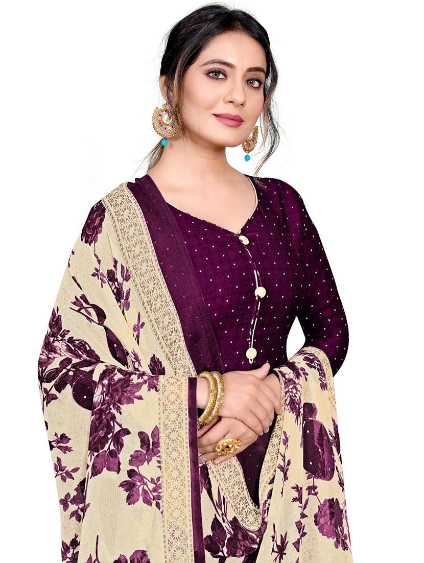 Women Printed Unstitched Suit Set - 22357735 -  Standard Image - 2