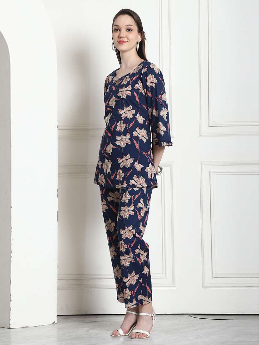 women floral three quarter sleeve ethnic co-ord set - 22357763 -  Standard Image - 2