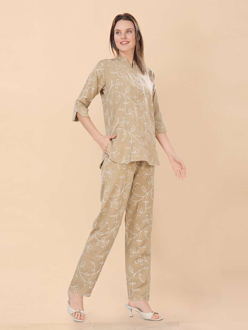 women embroidered top and trouser co-ord set - 22357969 -  Standard Image - 2