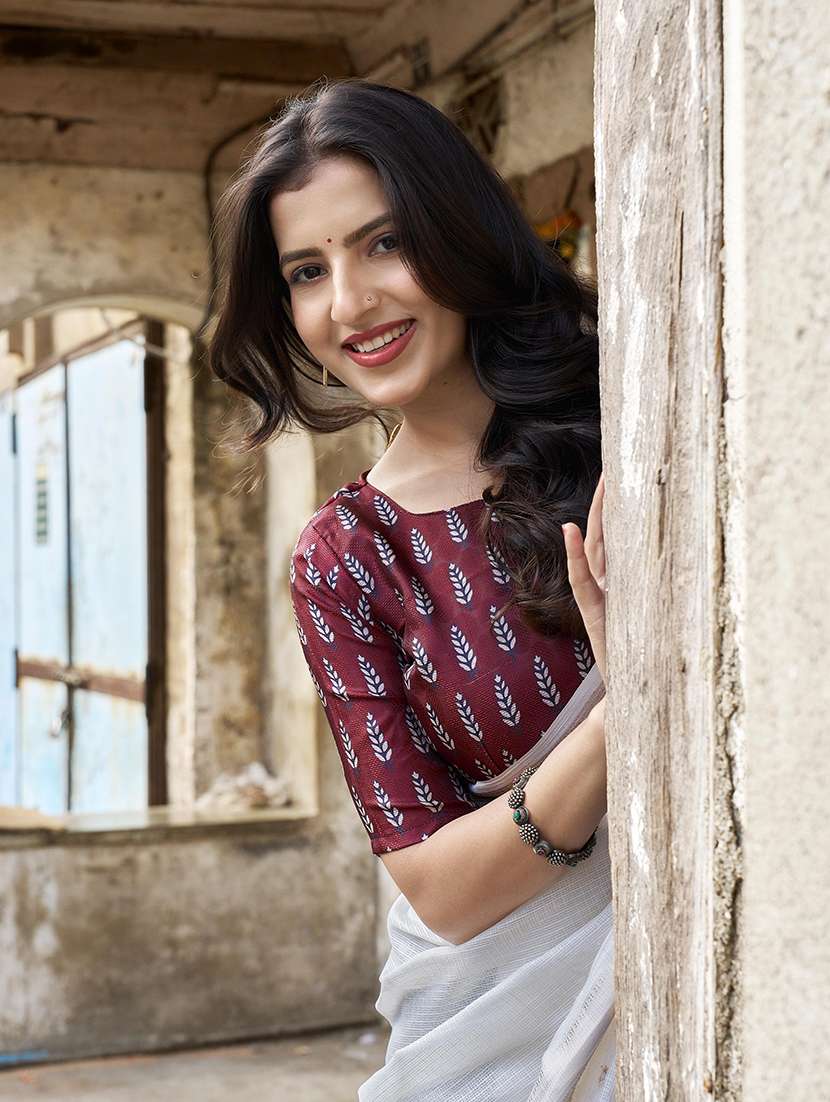 women solid kota doria saree with blouse - 22358009 -  Standard Image - 2