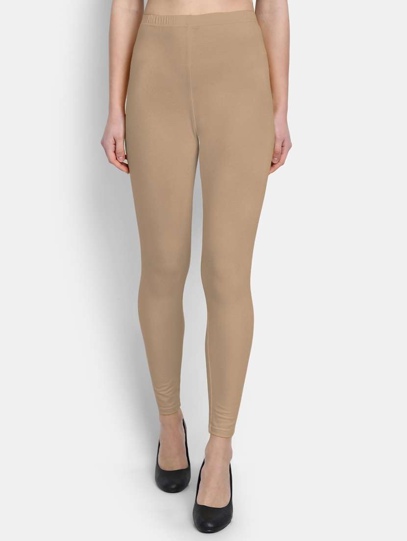 women solid mid rise legging