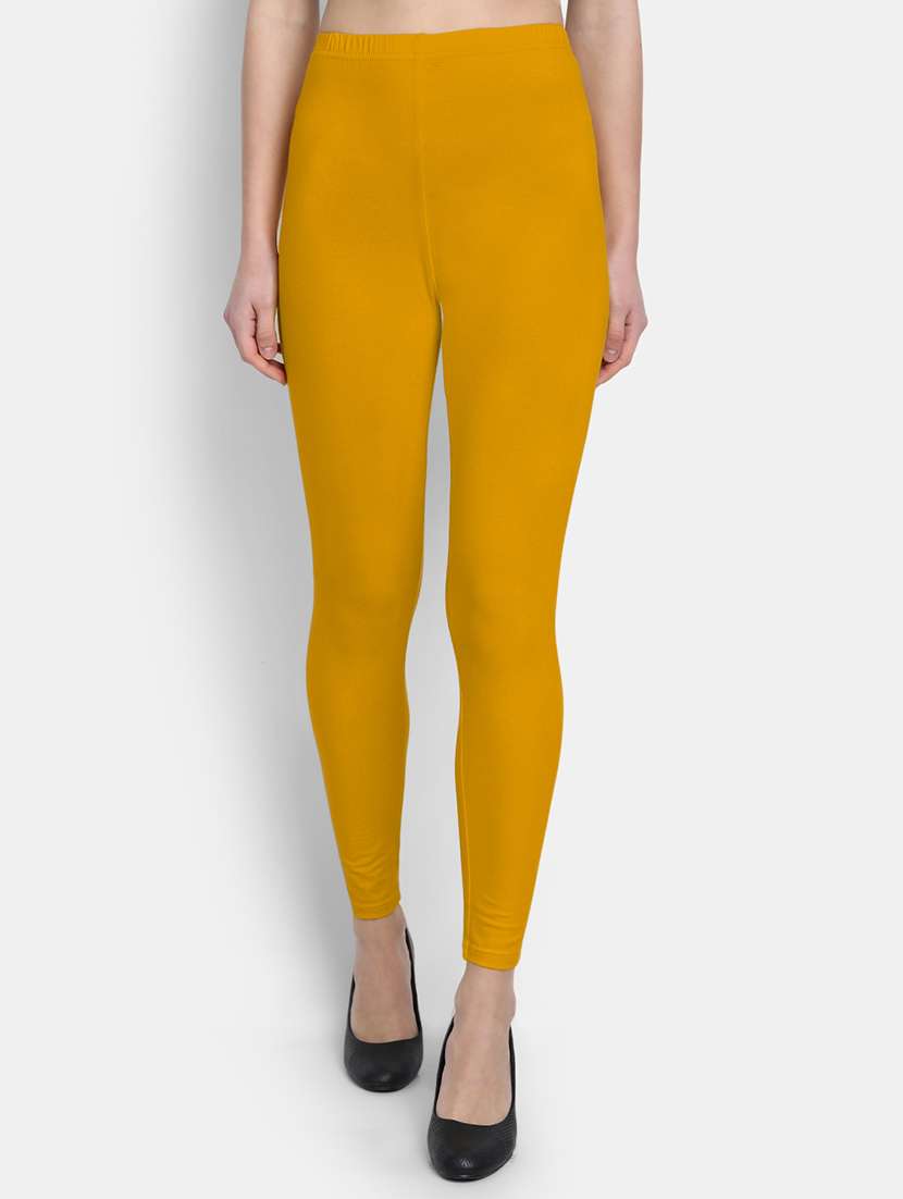 women solid mid rise legging