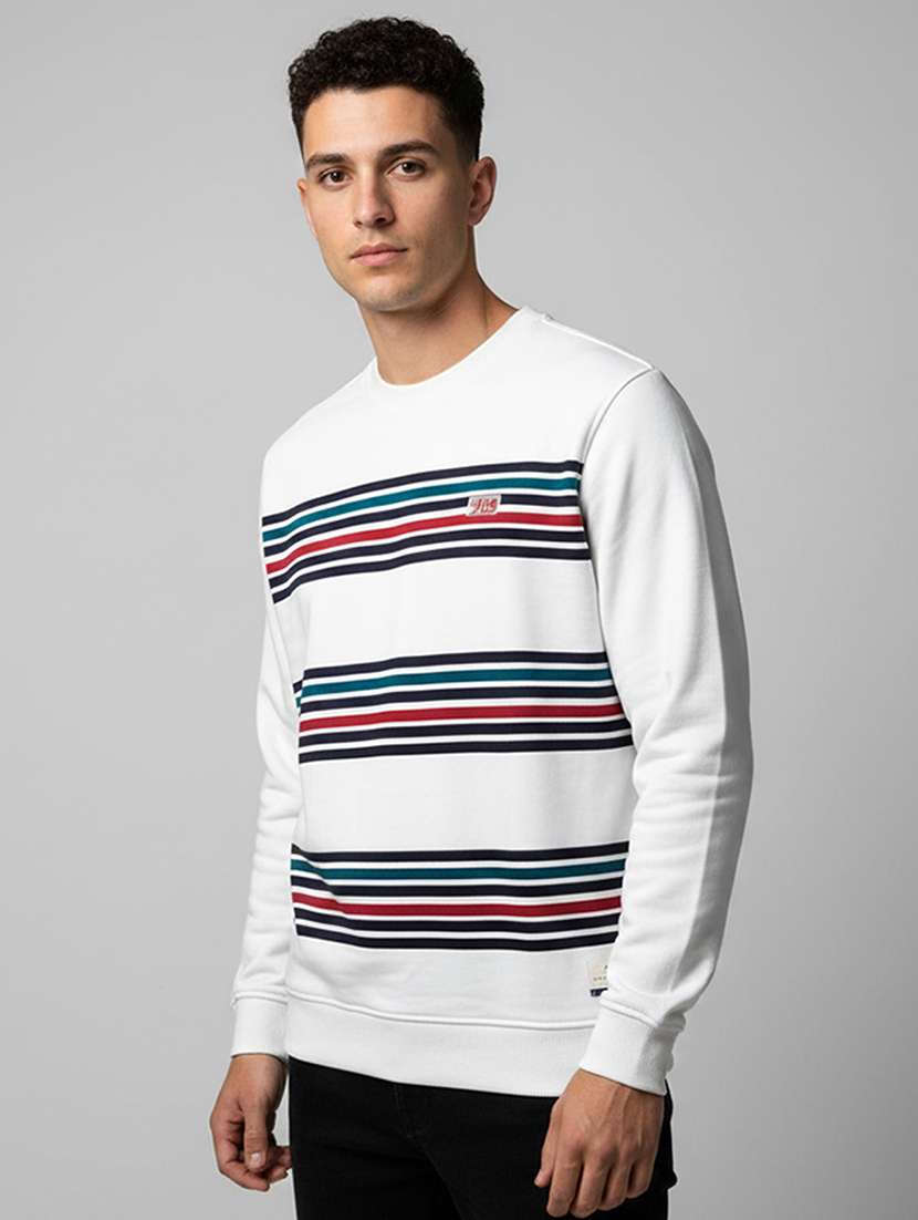 men striped long sleeve regular fit sweatshirt