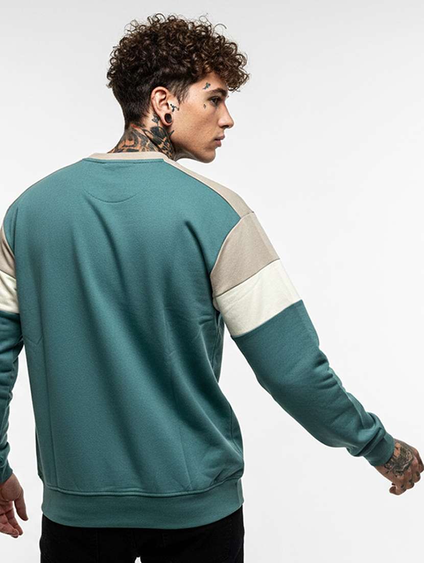 men color block long sleeve regular fit sweatshirt - 22358285 -  Standard Image - 2