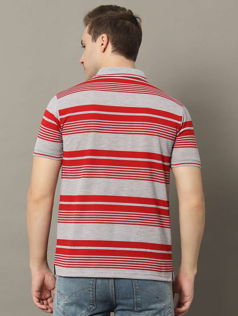 men striped short sleeve regular fit polo t-shirt - 22358338 -  Standard Image - 2