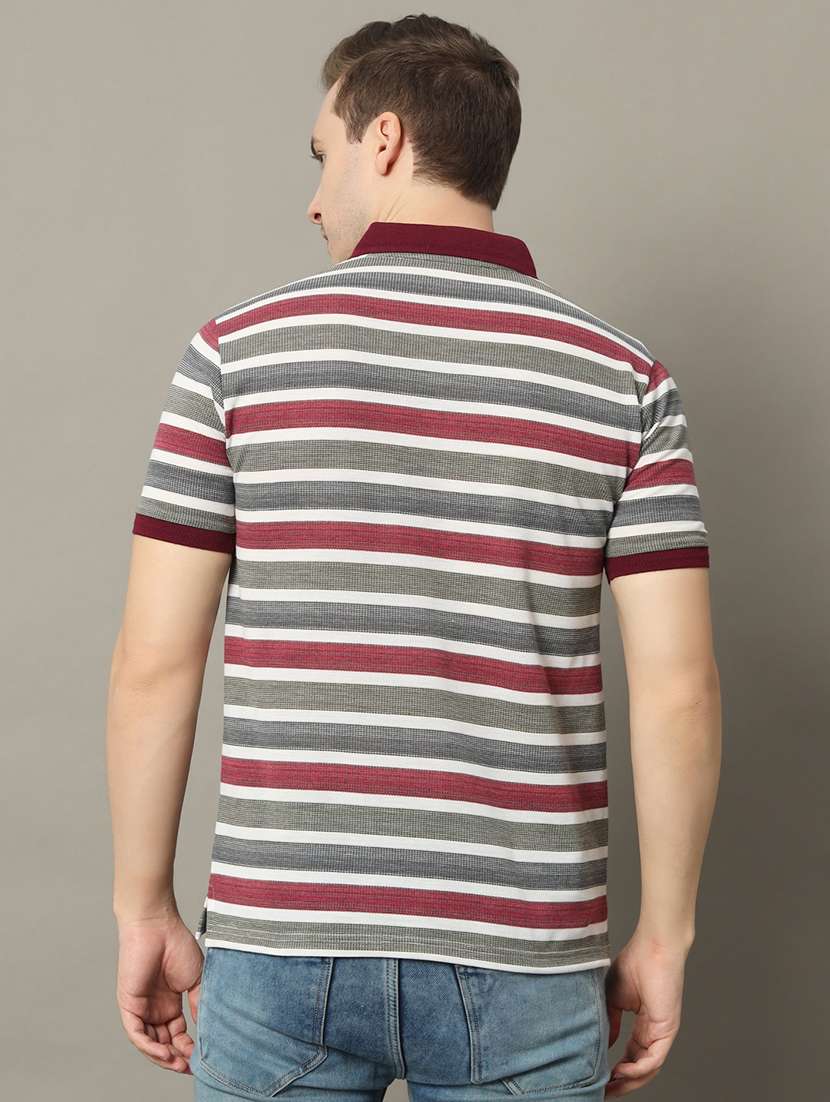 men striped short sleeve regular fit polo t-shirt - 22358344 -  Standard Image - 2