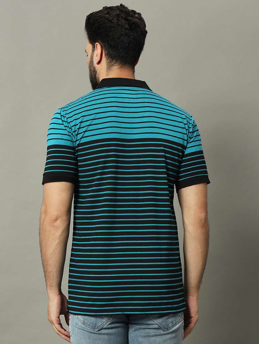 men striped short sleeve regular fit polo t-shirt - 22358352 -  Standard Image - 2