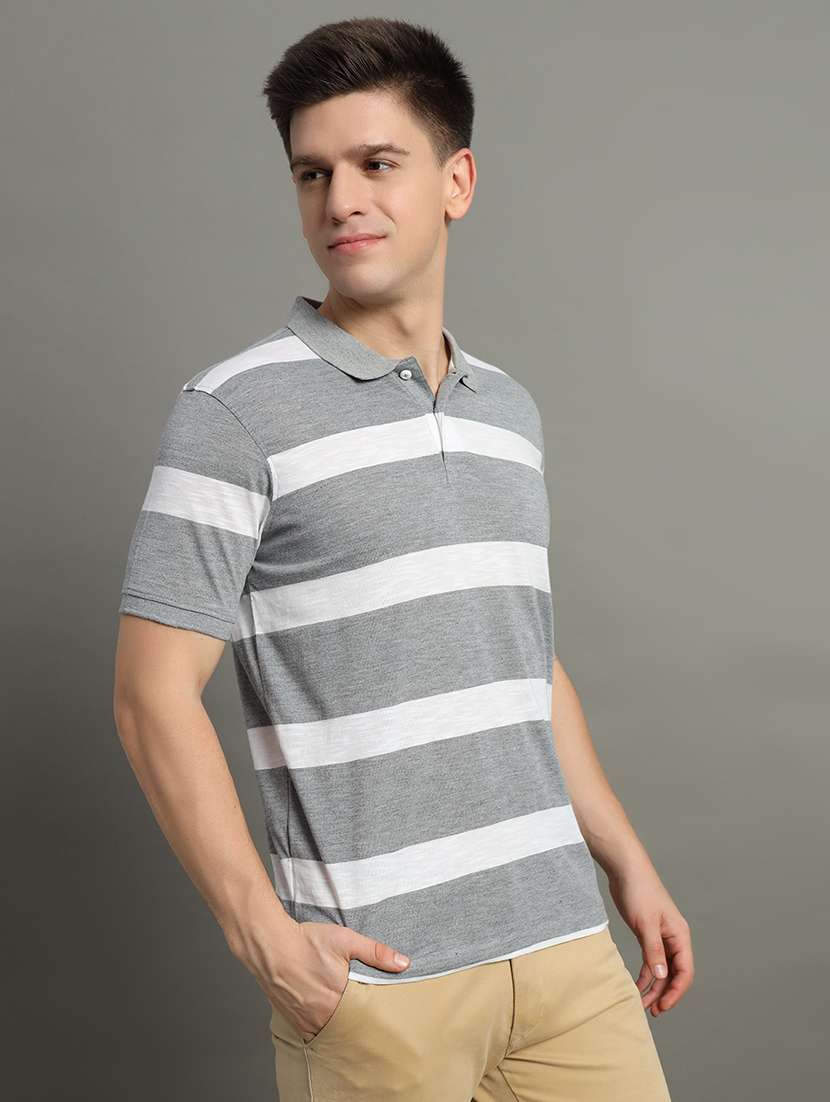 men striped short sleeve regular fit polo t-shirt - 22358372 -  Standard Image - 2