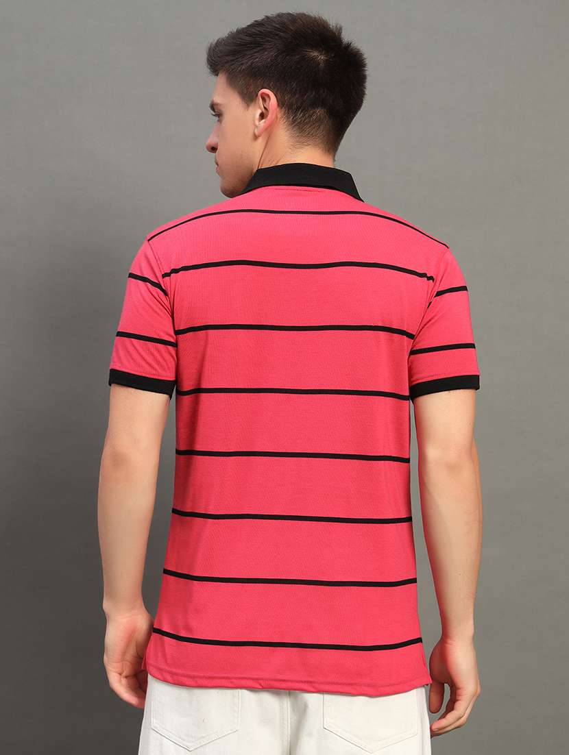 men striped short sleeve regular fit polo t-shirt - 22358428 -  Standard Image - 2