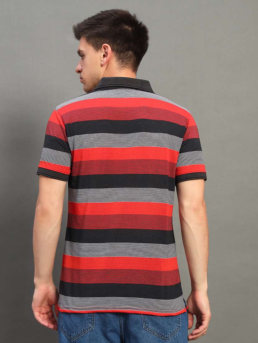 men striped short sleeve regular fit polo t-shirt - 22358438 -  Standard Image - 2
