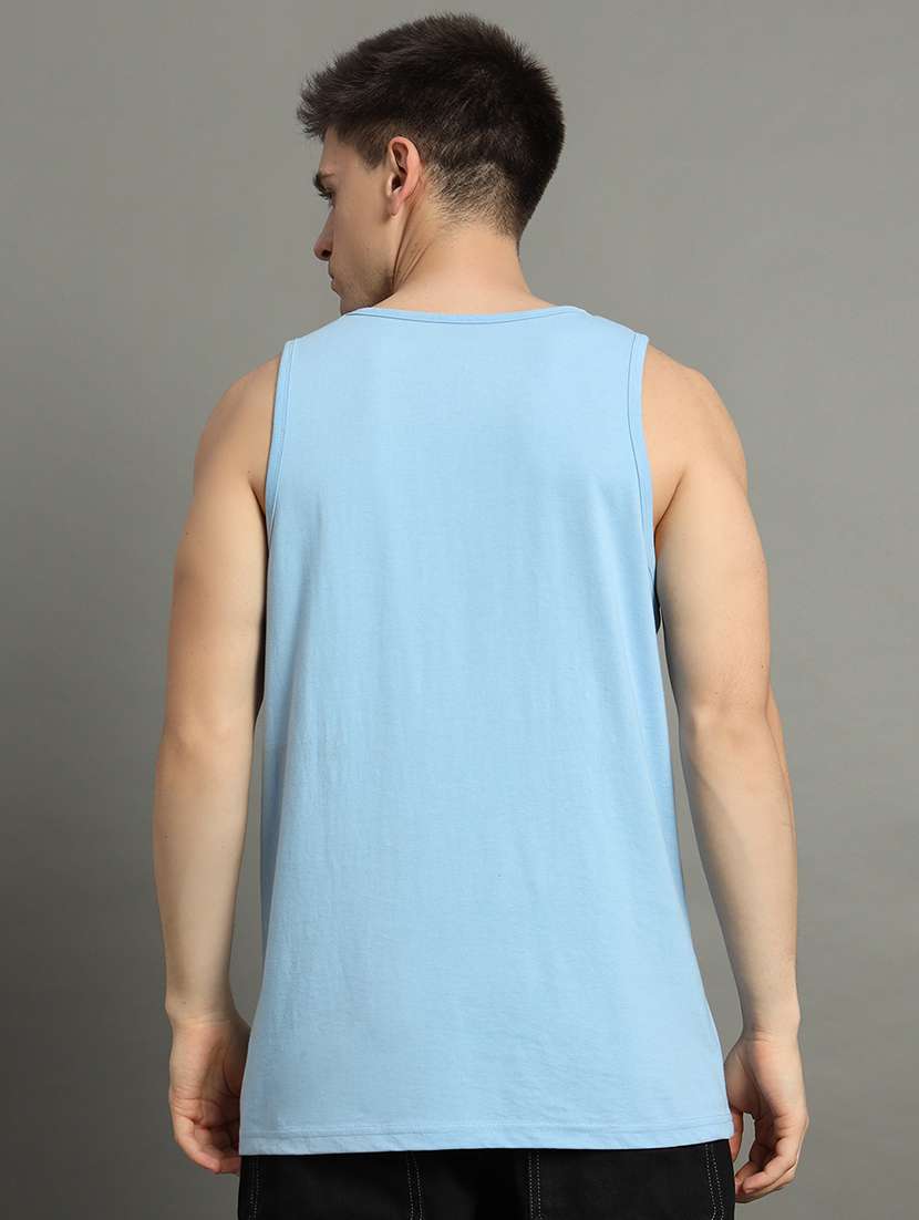 men typographic sleeveless regular fit t-shirt - 22358547 -  Standard Image - 2