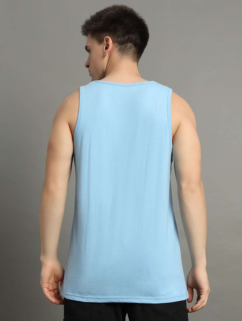 men typographic sleeveless regular fit t-shirt - 22358548 -  Standard Image - 2