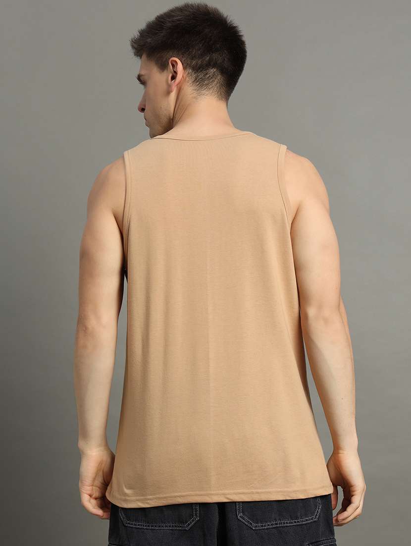 men typographic sleeveless regular fit t-shirt - 22358549 -  Standard Image - 2