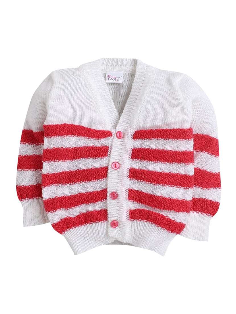 kids striped cardigan with woolen socks & cap - 22358633 -  Standard Image - 2