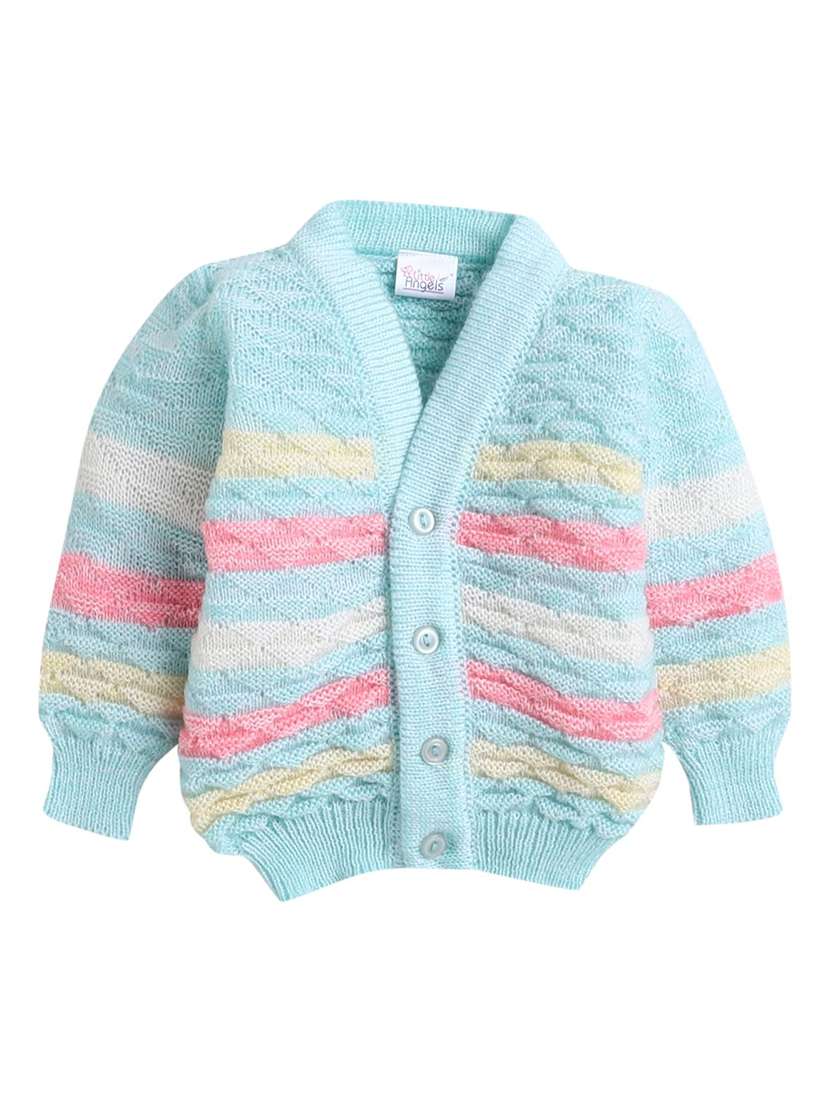 kids striped cardigan with woolen scoks & cap - 22358646 -  Standard Image - 2