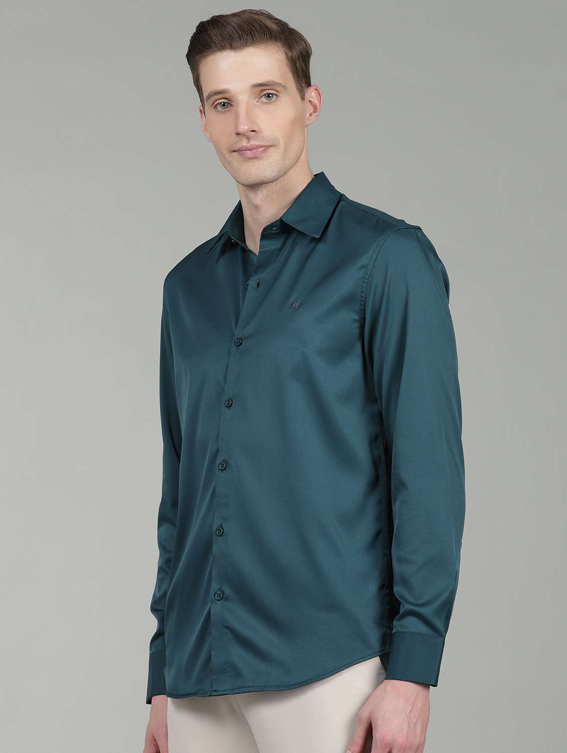 men solid long sleeve regular fit casual shirt - 22358672 -  Standard Image - 2