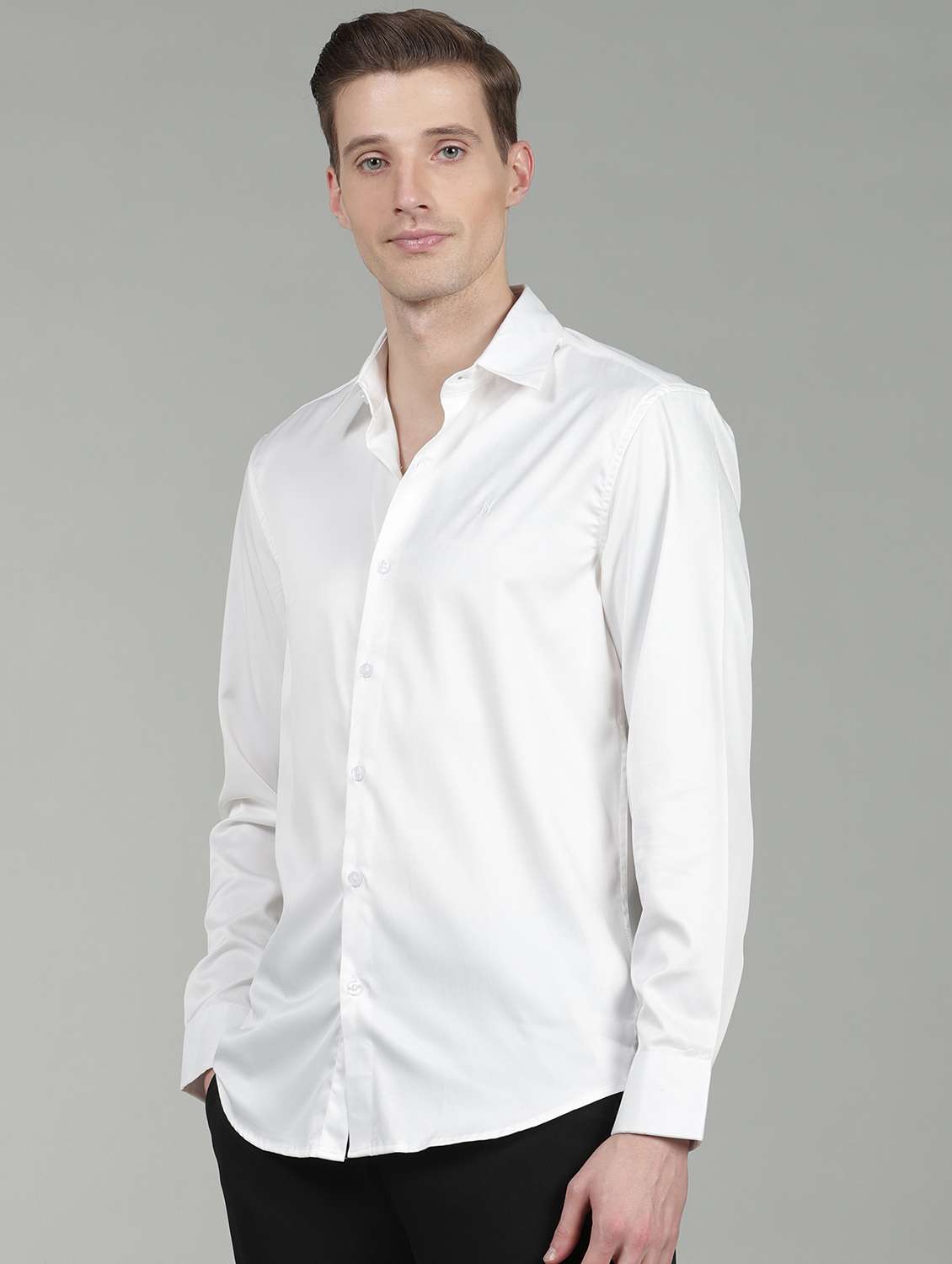 men solid long sleeve regular fit casual shirt - 22358675 -  Standard Image - 2
