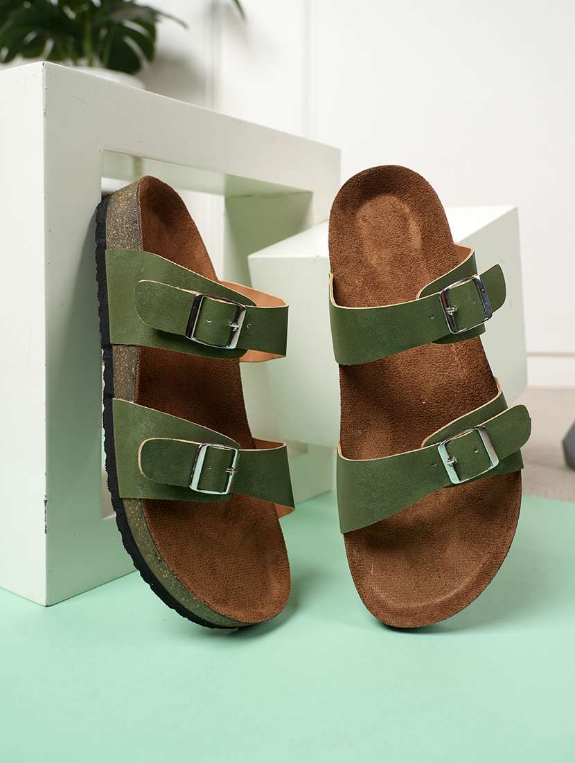 women solid slip on sandals