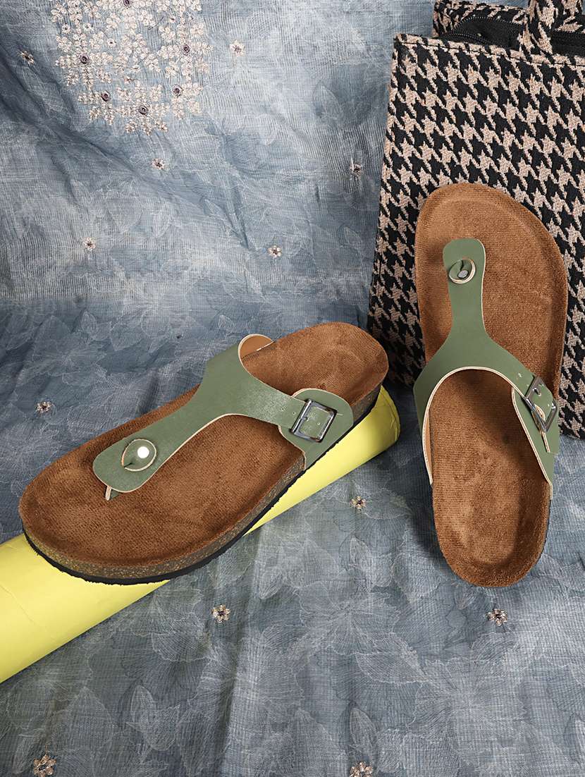 women solid slip on sandals