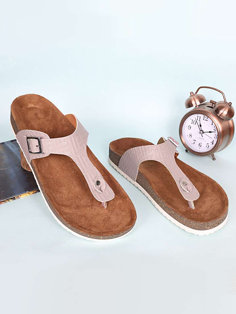 women solid slip on sandals