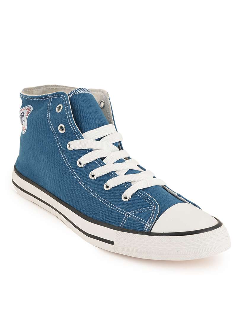 men solid lace up high ankle sneaker - 22358828 -  Standard Image - 2