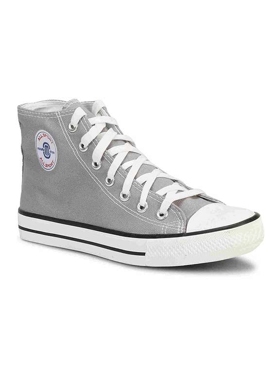 women solid high ankle lace-up sneaker