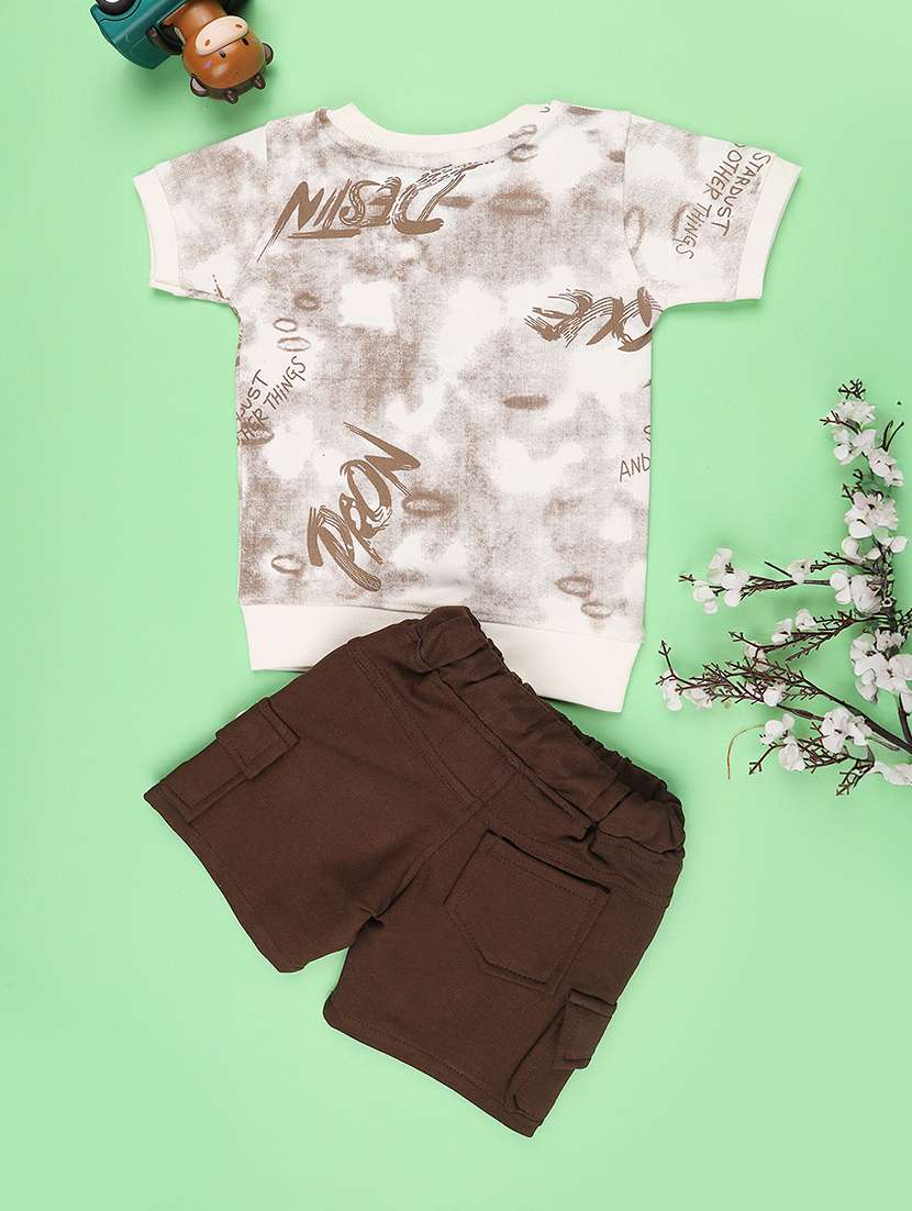 kids printed round neck t-shirt and shorts set - 22358979 -  Standard Image - 2