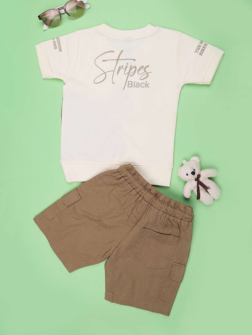 boys solid round neck t-shirt and shorts set - 22358980 -  Standard Image - 2