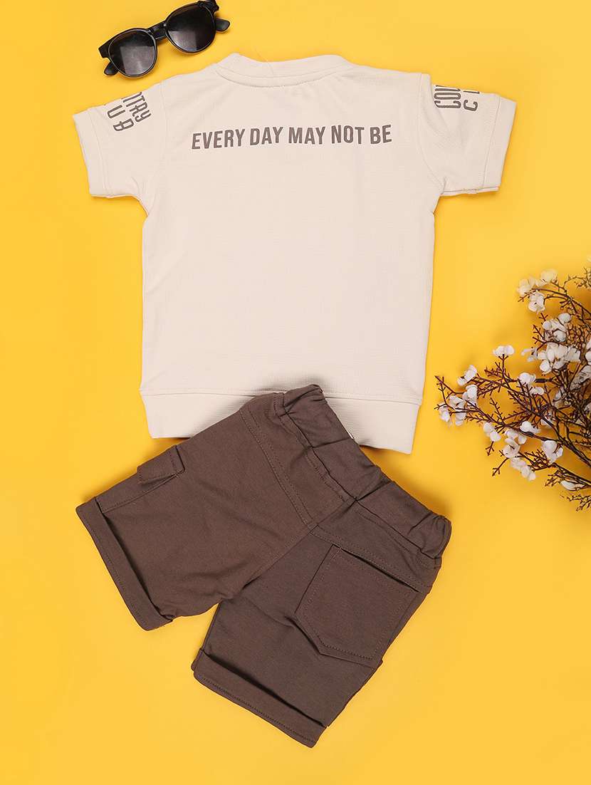 boys printed round neck t-shirt and shorts set - 22358982 -  Standard Image - 2