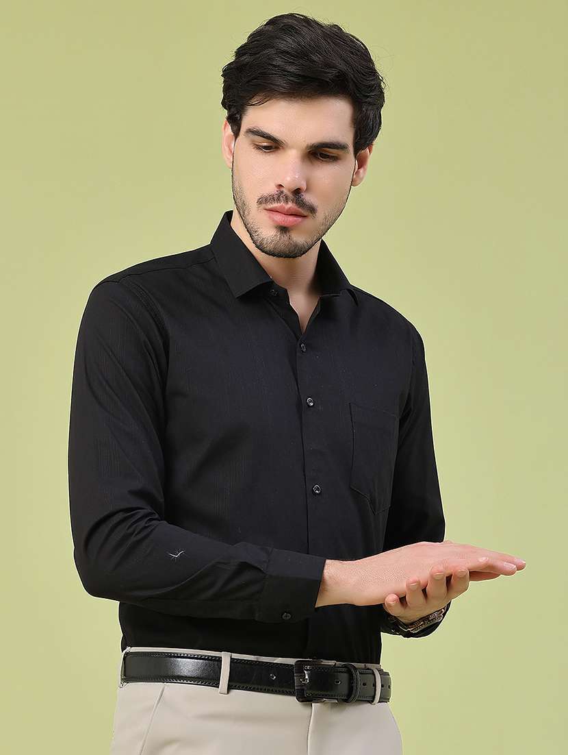 men self design long sleeve slim fit formal shirt - 22359269 -  Standard Image - 2