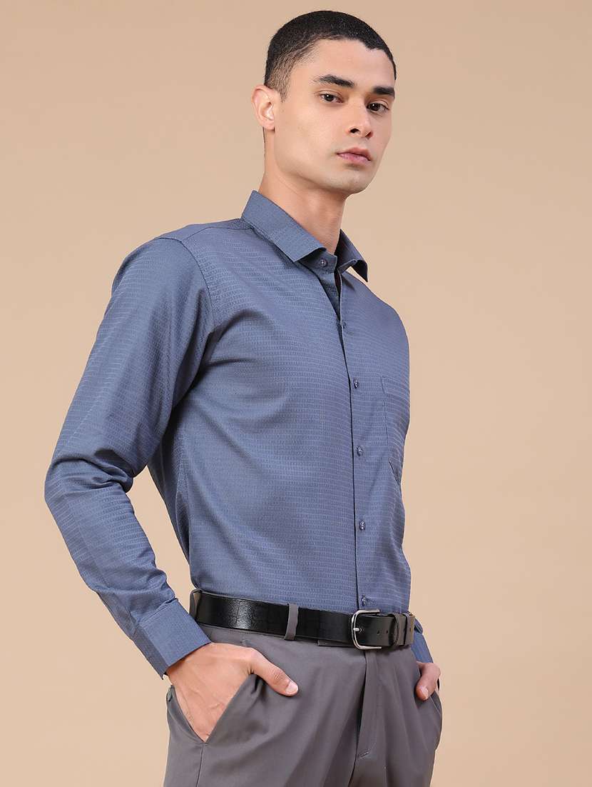 men self design long sleeve slim fit formal shirt - 22359270 -  Standard Image - 2