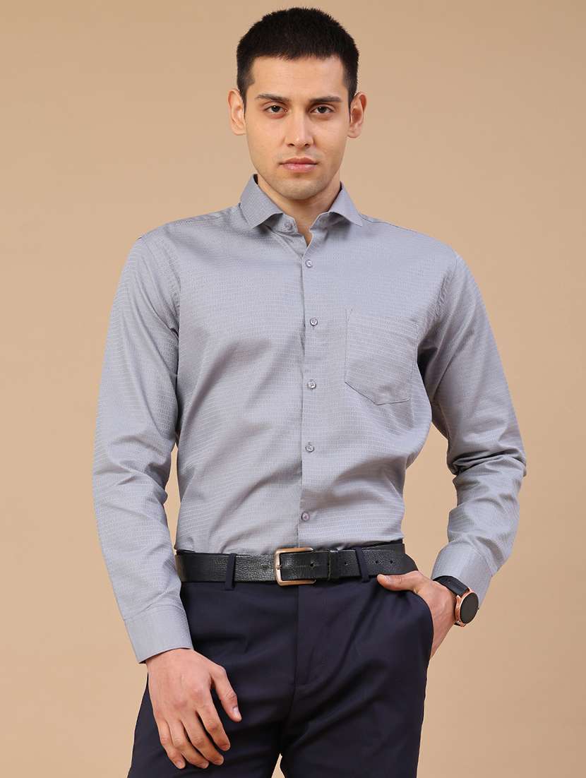 men self design long sleeve slim fit formal shirt - 22359271 -  Standard Image - 2