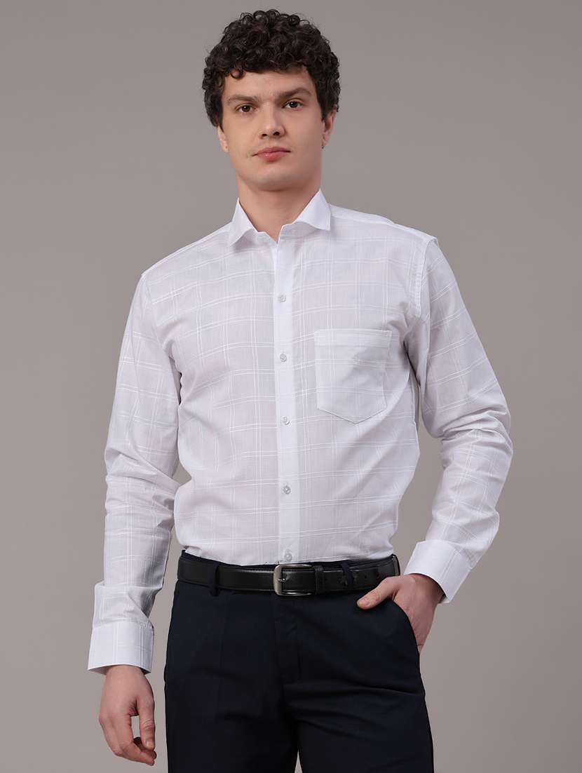 men checkered long sleeve slim fit formal shirt - 22359277 -  Standard Image - 2