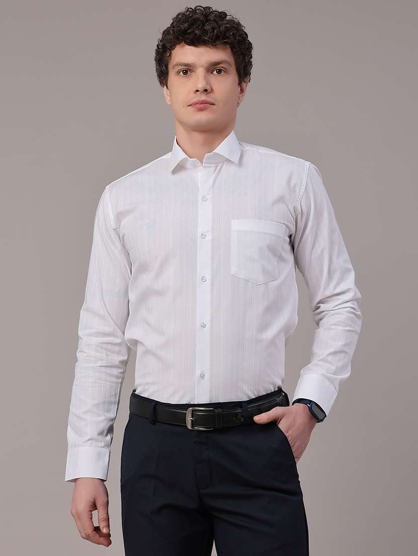 men self design long sleeve slim fit formal shirt - 22359281 -  Standard Image - 2